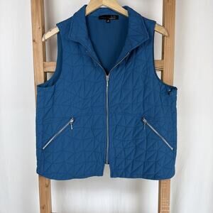 NWT Liv by Habitat "Ocean" Blue Quilted Zip Up Vest SMALL #0757